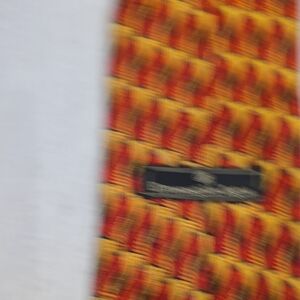 Ermenegildo Zegna Red and Yellow Patterned Tie
